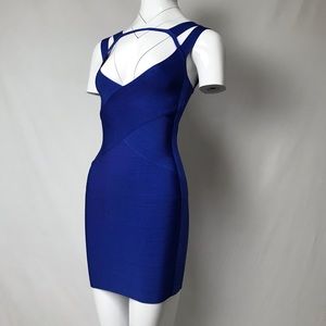 vintage royal blue Marciano bandage mini dress